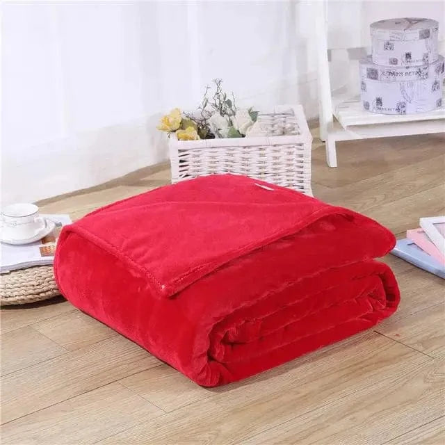 Canvanation Rouge / 100X140CM 40X55Inche Plaid Polaire Noir – Ultra-Doux, Anti-Boulochage et Portable pour Adultes