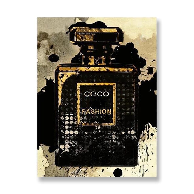 Canvanation 80X120cm / JM1789-B Poster Street Art Chanel Or Noir