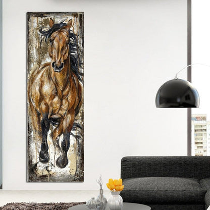 Tableau Cheval Sauvage Marron - Canvanation