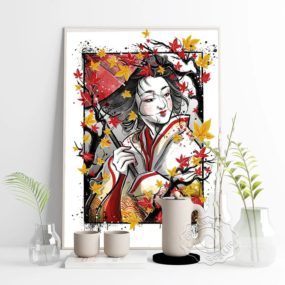 Affiche Japonaise Rouge Noir Vintage Canvanation