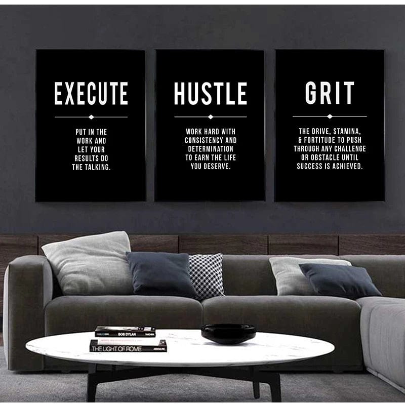 Affiche Motivation Chambre Grind Hustle Success