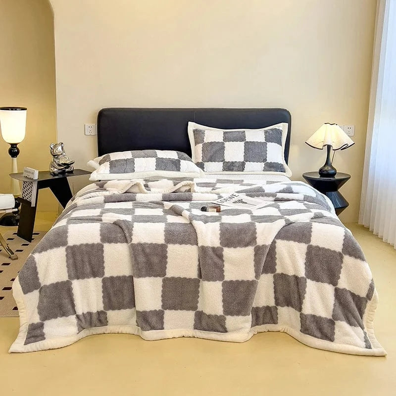 Canvanation Gris / 1pc 200x230cm / CHINA Plaid en Flanelle Moderne – Doux