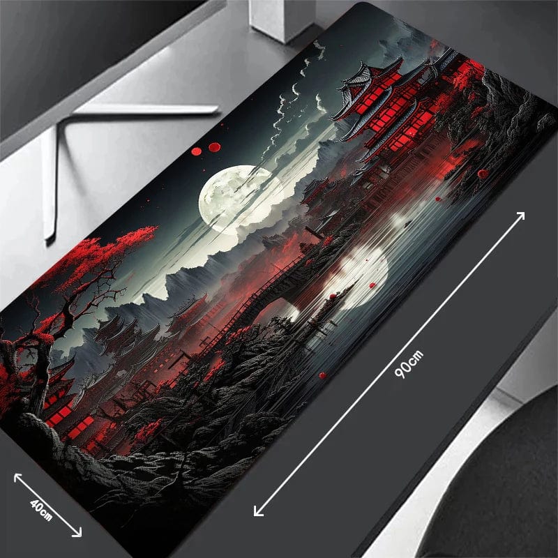 Canvanation 400X900X3MM Tapis De Souris - Paysage Japonais Pleine Lune