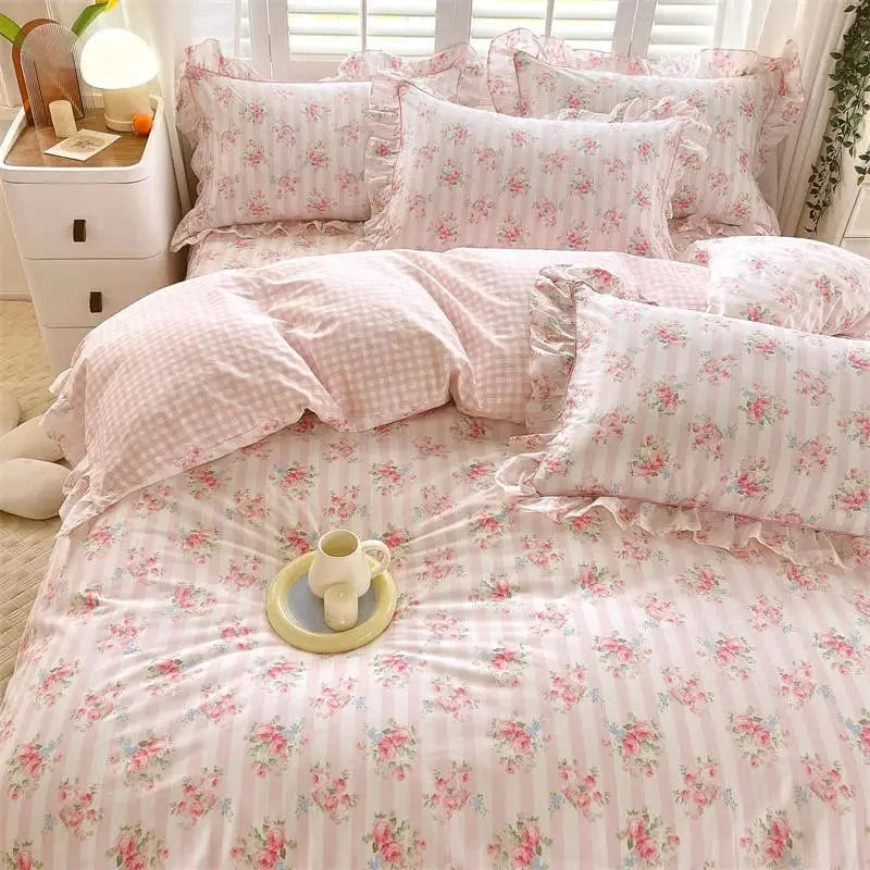 Canvanation Housse de Couette 100% Coton Uni (Style Pastoral)