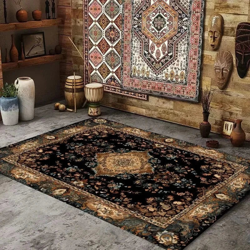 Canvanation Flannel4 / 140x200cm 55x78.7in Tapis de Salon Perse – Style Boho Chic, Lavable en Machine