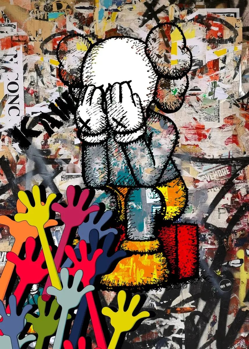 Poster Street Art Kaws Triste