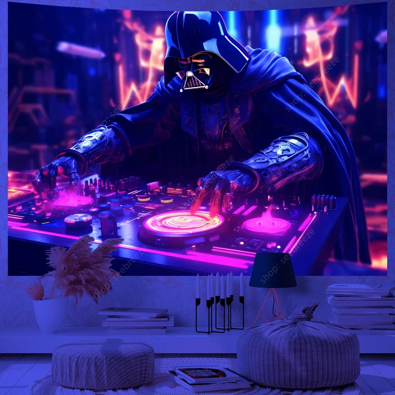 Canvanation WF1326 / 180x230cm Tapisserie  - Dj UV : Ajoutez une ambiance électrisante à votre intérieur