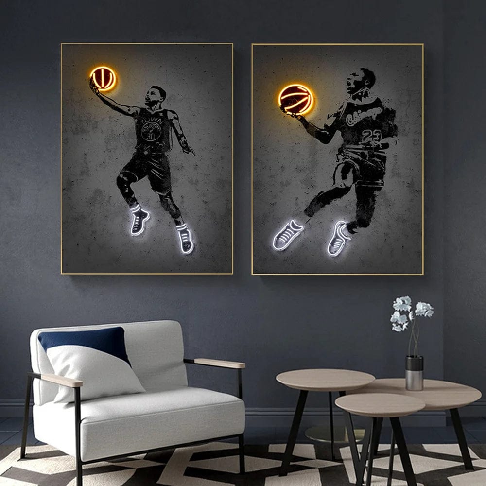 Poster Neon Basketball Sport