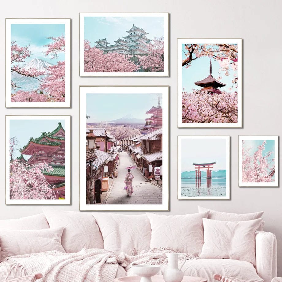 Affiche Japonais Tokyo Cherry Mount Fuji Miyajima