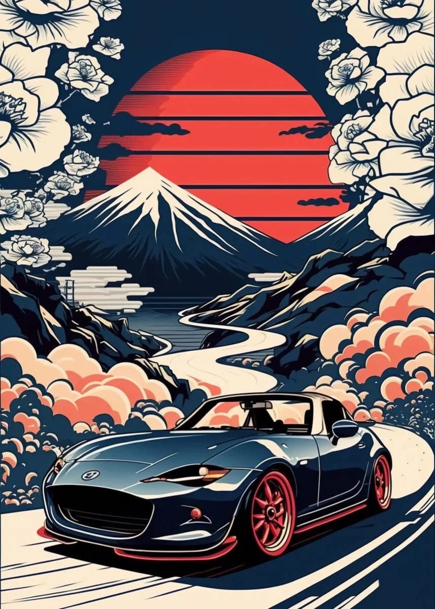 Canvanation 6 / 20x30cm Affiche Voiture Japonais 80s Retro