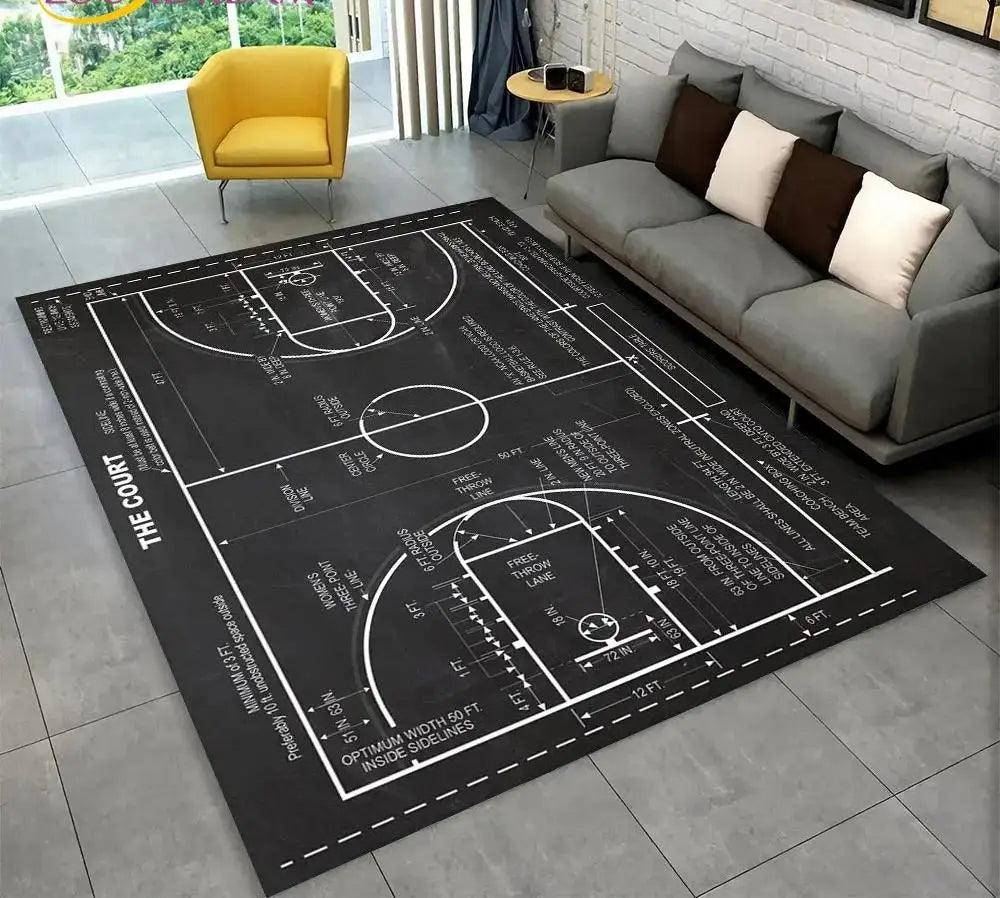 Canvanation 1 / 40x60cm Tapis De Chambre - Terrain De Basketball