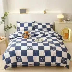 Canvanation 21 / 1.8X2.2M quilt cover Couette en Polyester & Coton – Style Pastoral, Impression Réactive Motifs Plantes et Rayures