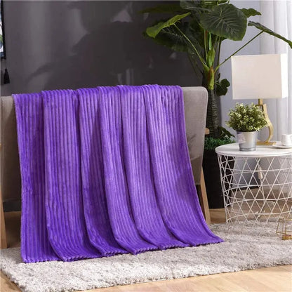 Canvanation Violet / 150x200cm(58x78inch Couverture Polaire Rayé