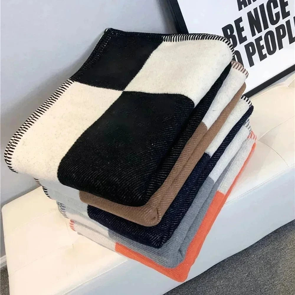 Canvanation Plaid en Maille Style Européen en Cachemire Synthétique – Anti-Boulochage