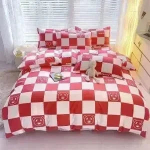 Canvanation 6 / 1.8X2.2M quilt cover Couette en Polyester & Coton – Style Pastoral, Impression Réactive Motifs Plantes et Rayures