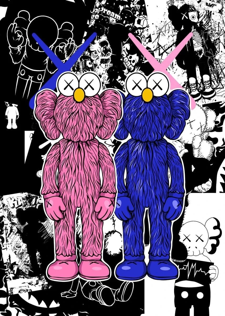 Poster Street Art Kaws Et Son Ami