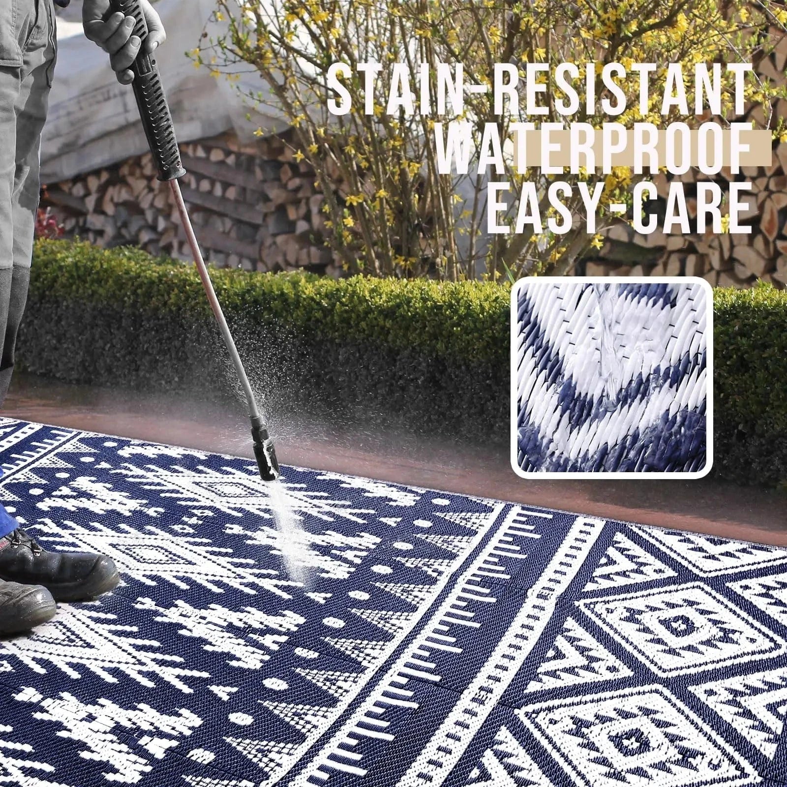 Canvanation Tapis Boho Rectangulaire – Motif Infini | Déco Bohème pour Salon, Chambre et Extérieur