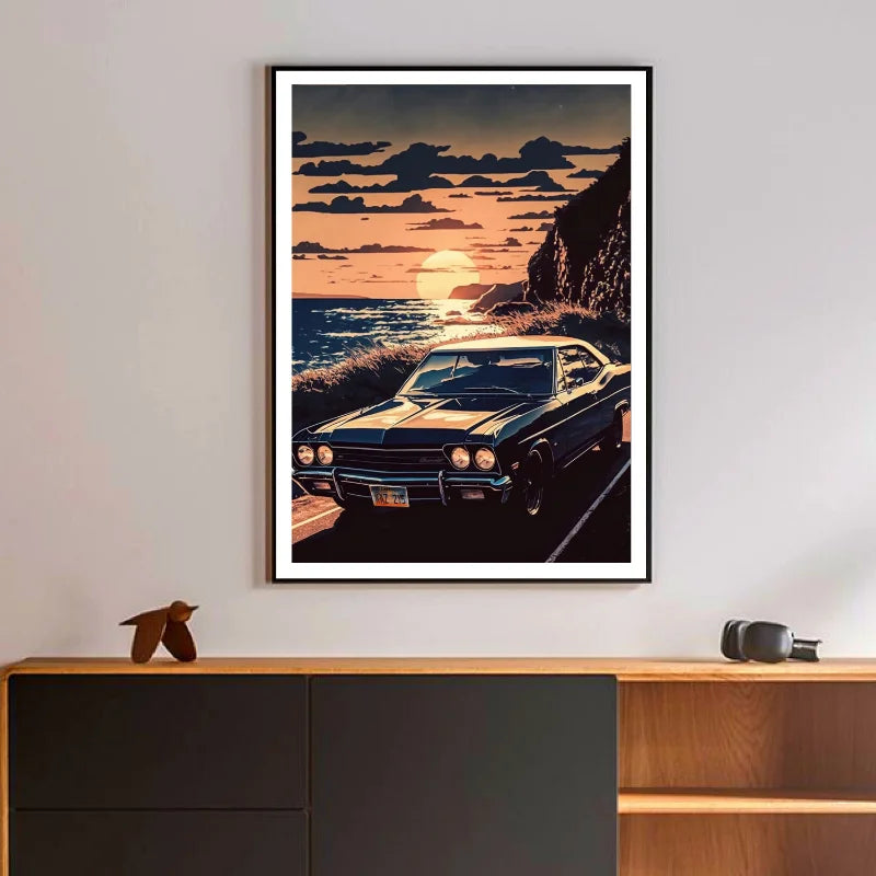 Affiche Voiture Japonais 80s Retro