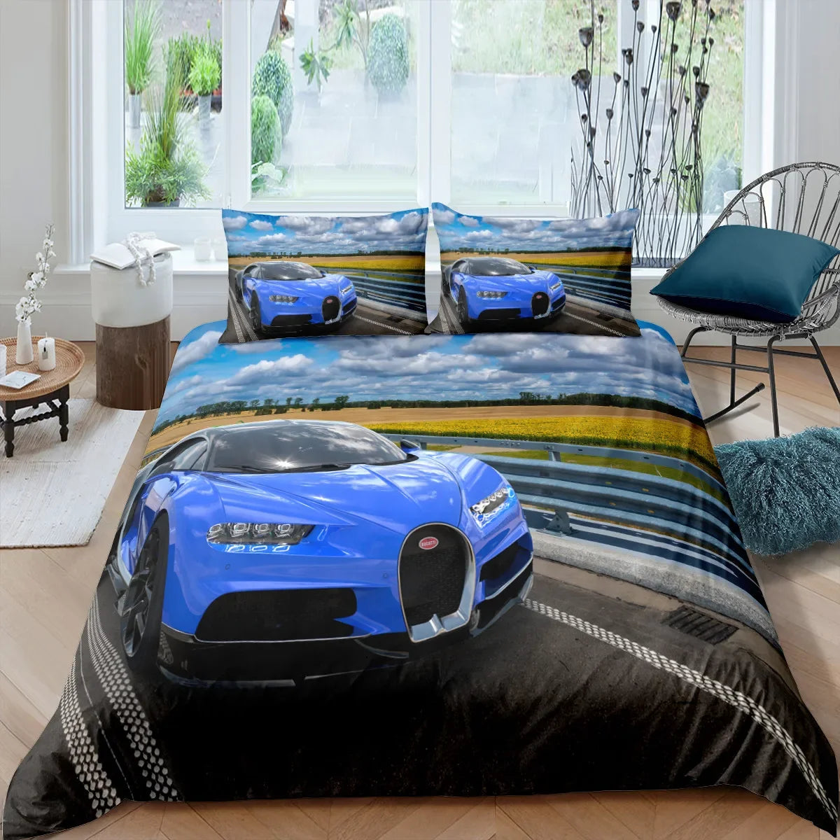 Housse De Couette - Voiture De Luxe Ferrari, Lamborghini, Mclaren, Bugatti Set 2/3pcs 3D