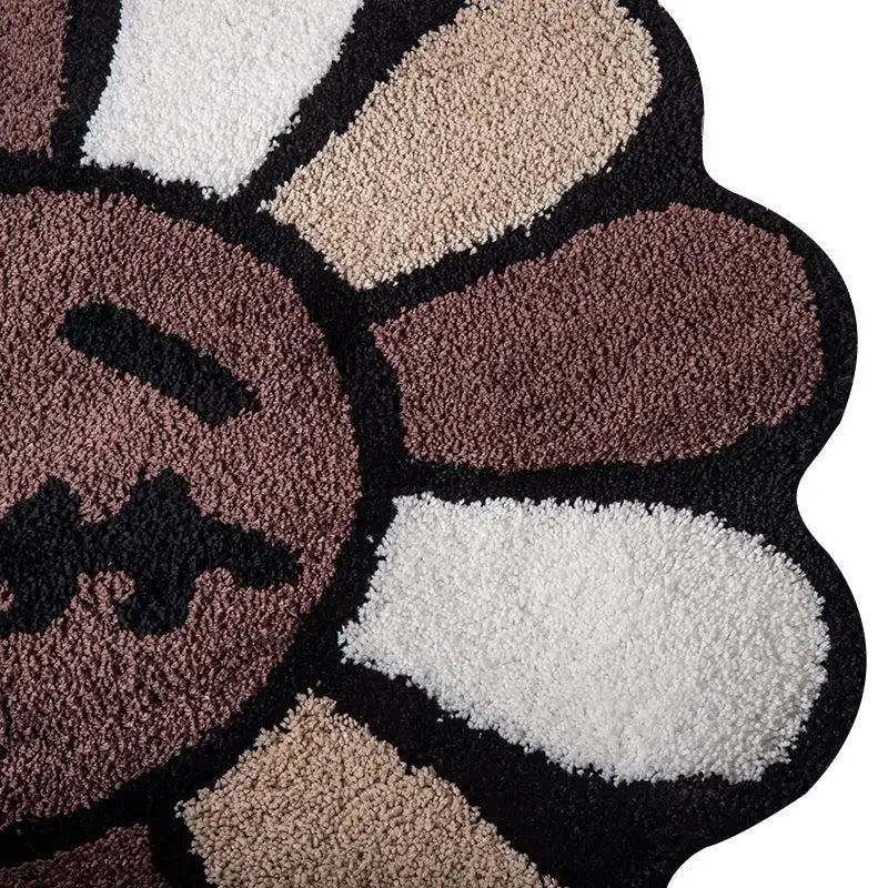 Tapis De Chambre - Aesthetic Sunflower Noir Et Marron