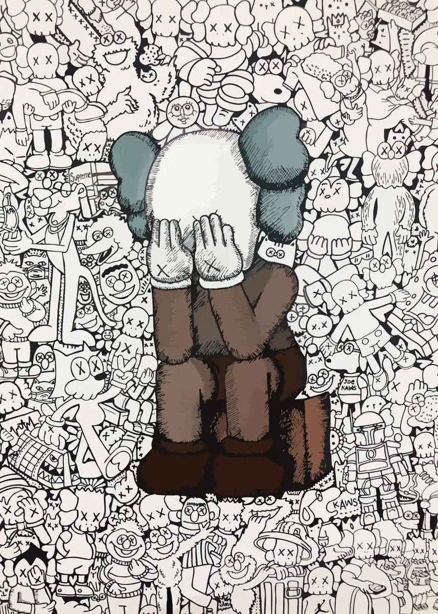 Poster Street Art Kaws Triste Dessin