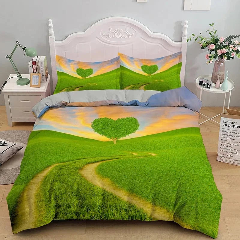Canvanation 4 / 240x210cm 3pcs Housse De Couette + Taies D'Oreillers - 3D Coeur