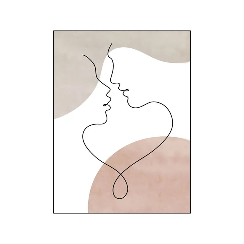 Affiche Abstrait Couple Dessin
