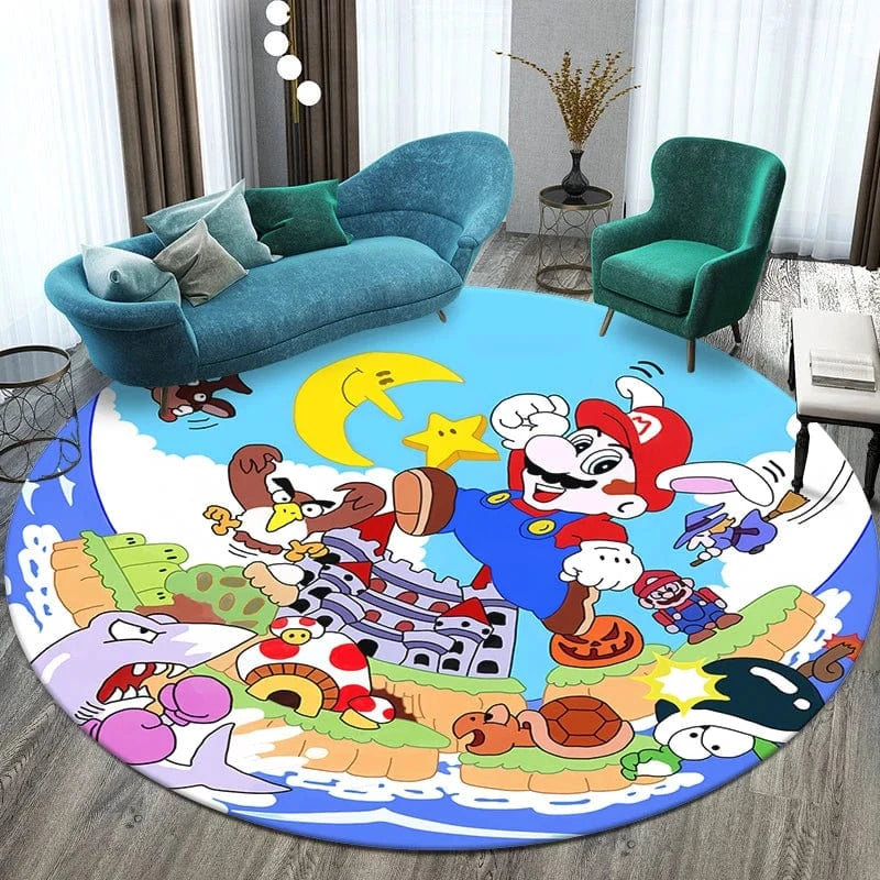 Canvanation 120cm(47.24 in) diam / 7 Tapis De Chambre - Film Mario