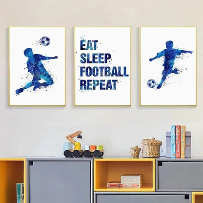 Affiche Football Bleu