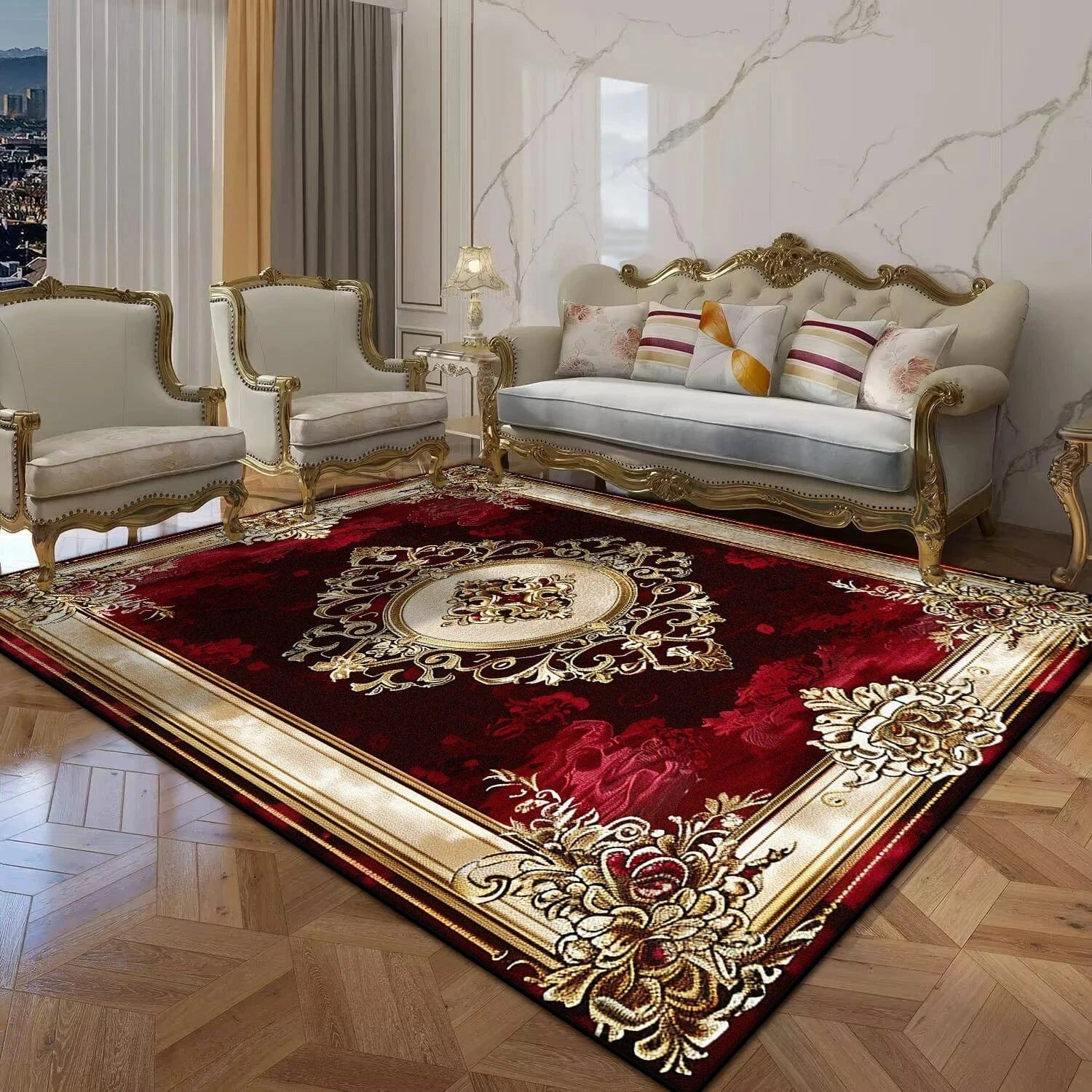 Canvanation Perse Rouge De Luxe / 100x160cm 39.4x63in Tapis De Salon - Perse Rouge De Luxe