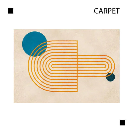 Canvanation Flannel-2 / 1.9x2.9ft(60x90cm) Tapis de Chambre Scandinave Géométrique – Antidérapant, Lavable & Design Moderne