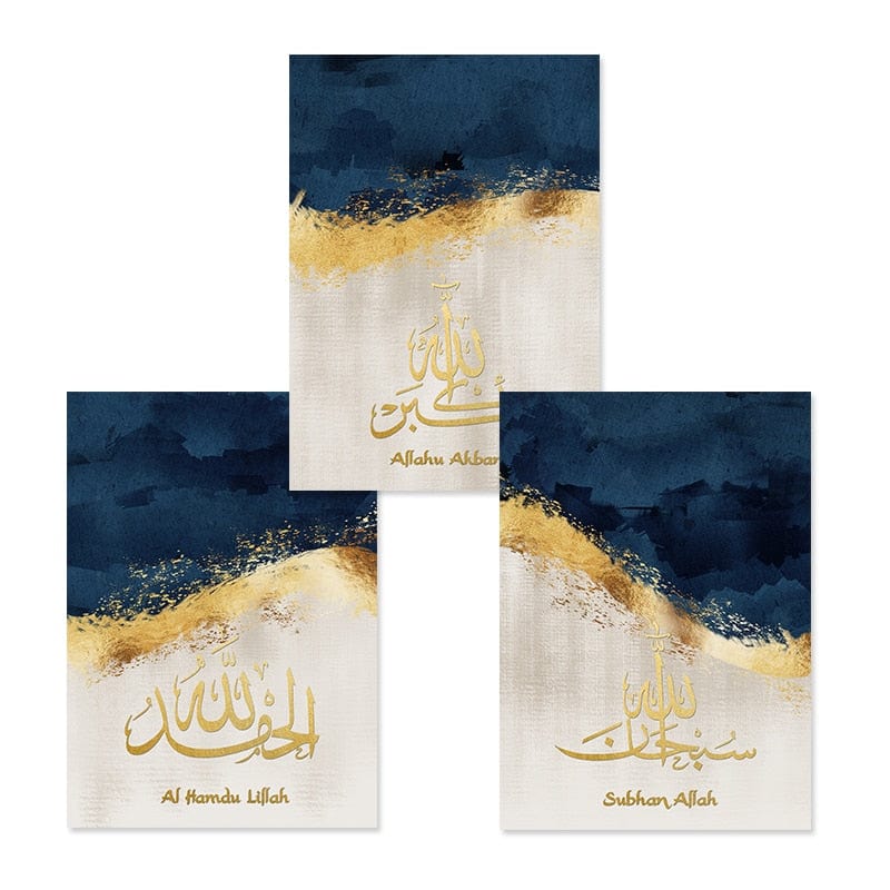 Canvanation 50x70cm / SET A Affiche Islam Or Bleu