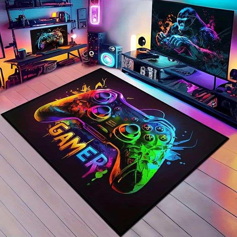 Tapis De Chambre Gamer Manette Coloré