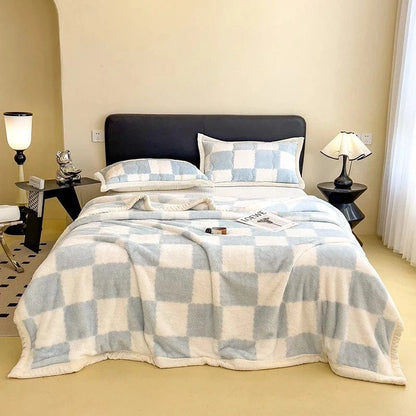 Canvanation Bleu Ciel / 1pc 200x230cm / CHINA Plaid en Flanelle Moderne – Doux