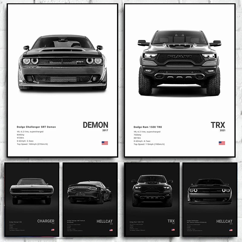 Affiche Voiture Demon Trx Hellcat Charger