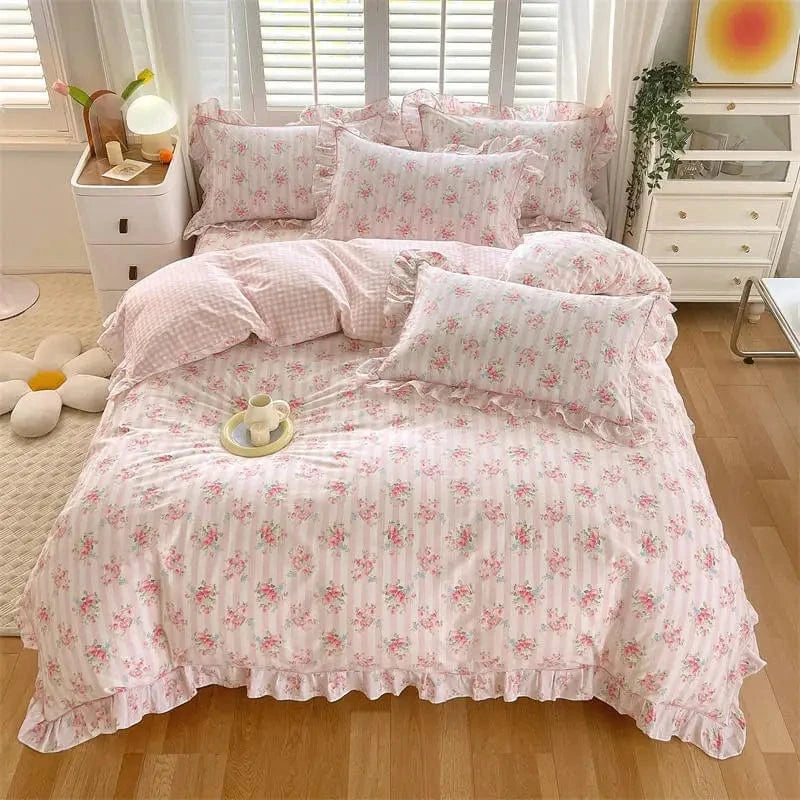 Canvanation Housse de Couette 100% Coton Uni (Style Pastoral)