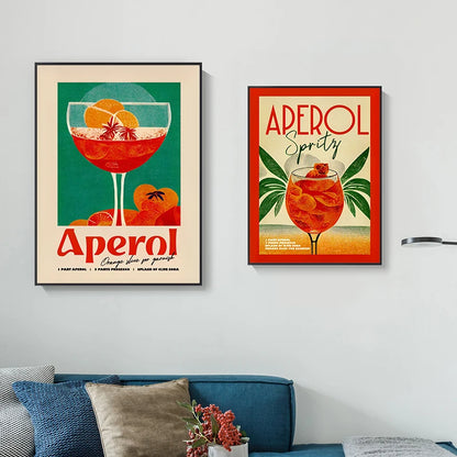 Affiche Cuisine Aperol, Gin Tonic , Mojito