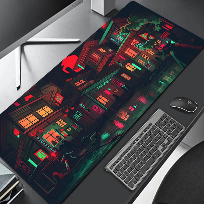 Tapis De Souris - Cyberpunk Gaming Ville Tokyo