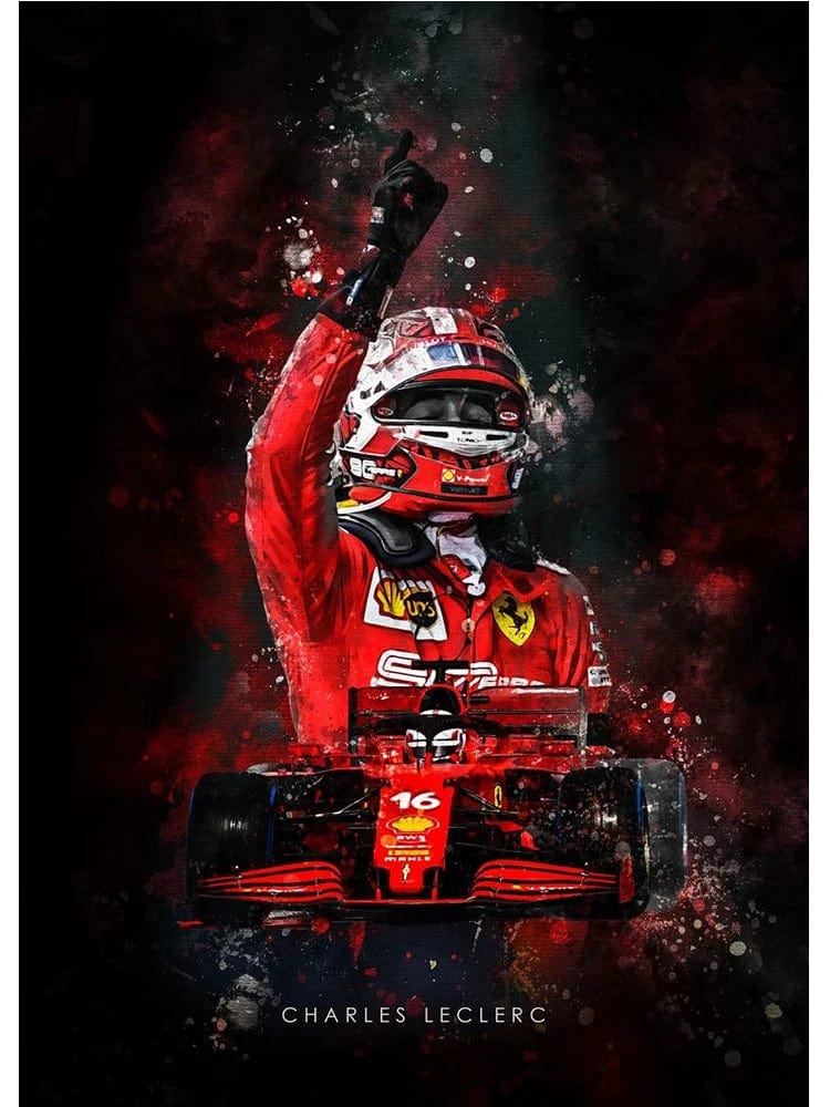 Poster F1 Formule 1 Course Legende Charles Leclerc