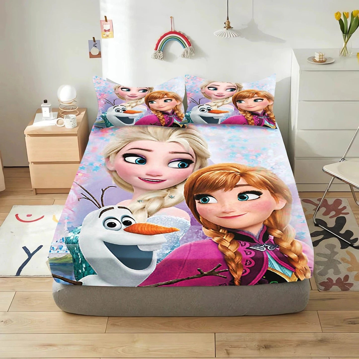 Canvanation 7 / 153x203x30cm Housse de Couette Frozen - Un Voyage Magique au Coeur de l'Hiver