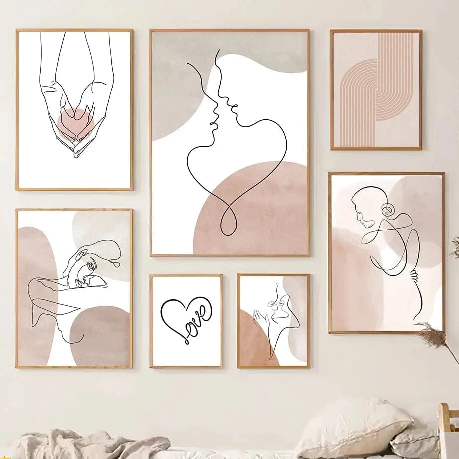 Canvanation Affiche Abstrait Couple Dessin