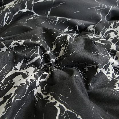 Canvanation Housse De Couette - Effet Marbre Noir