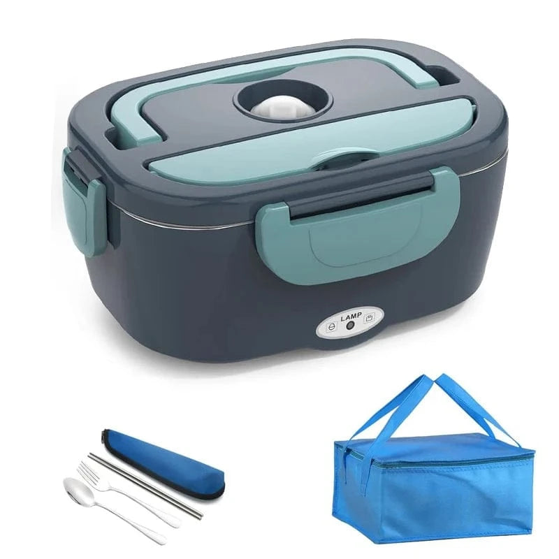 Canvanation Vert-Sac Cutlery / EU et Prise Voiture Lunch Box Électrique Portable 2-en-1 – Chauffage Rapide & Polyvalent