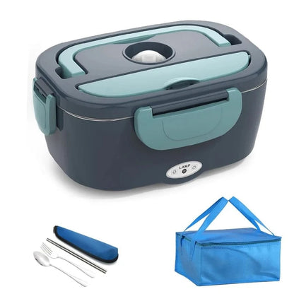 Canvanation Vert-Sac Cutlery / EU et Prise Voiture Lunch Box Électrique Portable 2-en-1 – Chauffage Rapide & Polyvalent