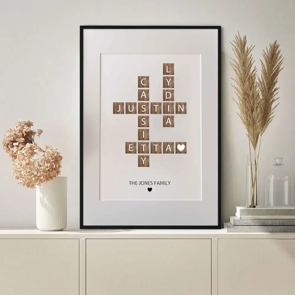 Poster Personnalisé Du Nom De Famille Scrable Canvanation