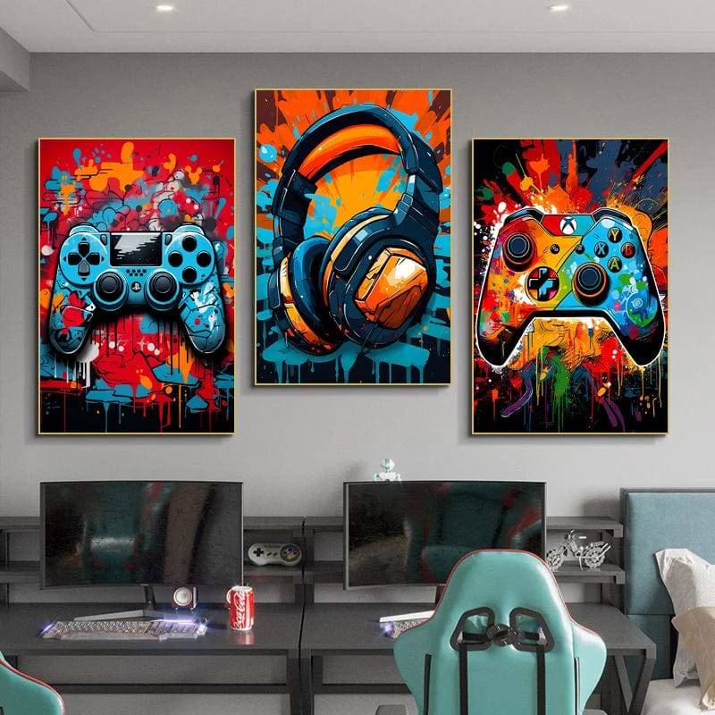 Affiche Chambre Gaming Manette Et Casque