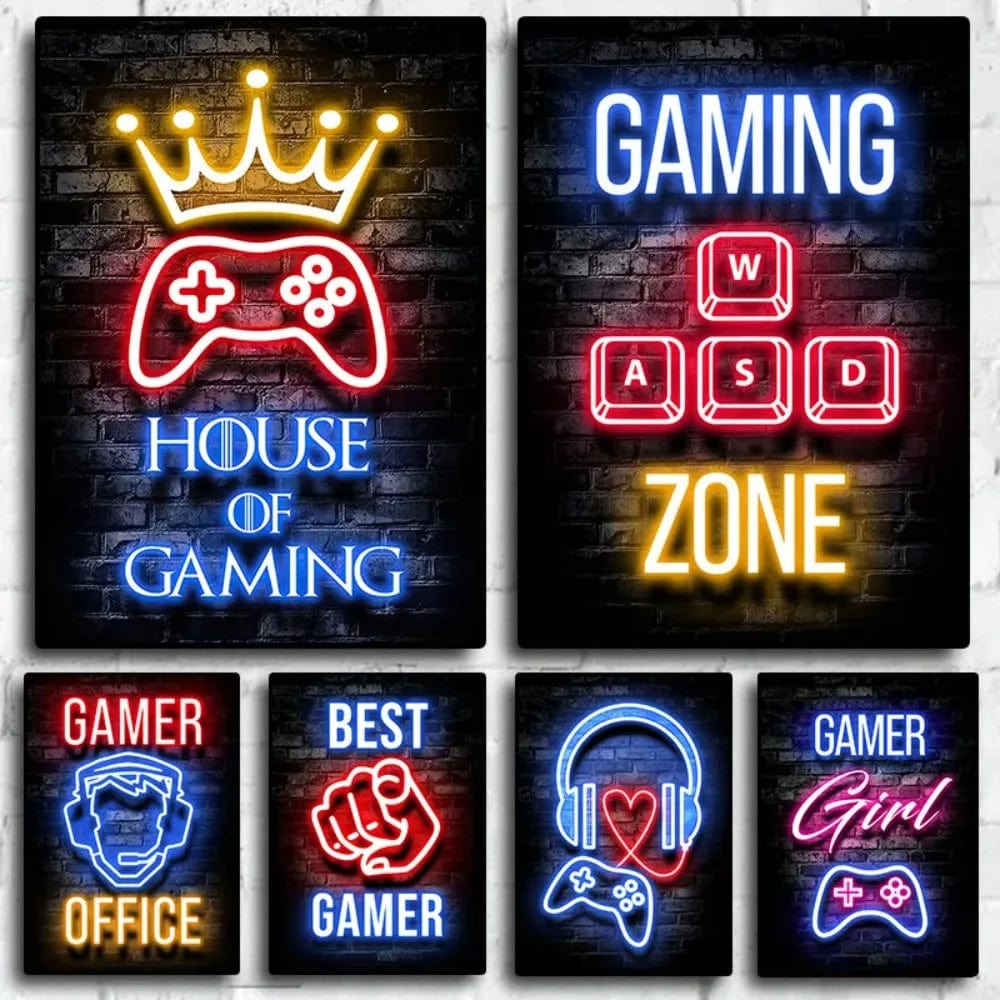 Affiche Neon Chambre Gaming