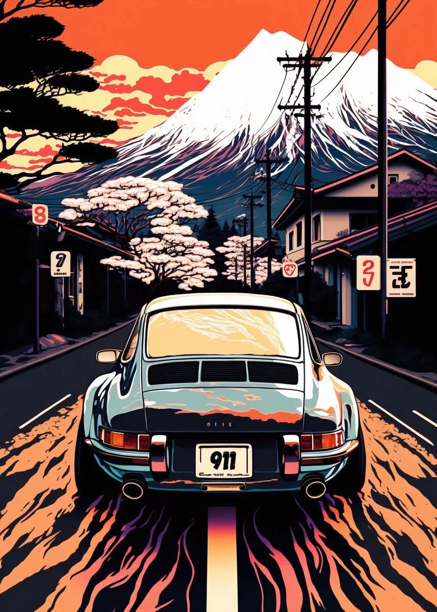 Canvanation 10 / 50x70cm Affiche Voiture Japonais 80s Retro