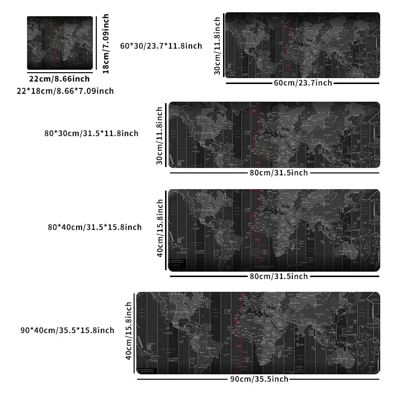 Canvanation Tapis De Souris - Planisphère Carte Du Monde