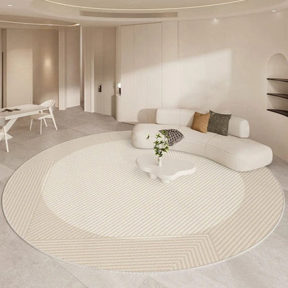 Canvanation AX015-2-F / Diametre 240cm Tapis De Salon - Rond Noir Et Beige